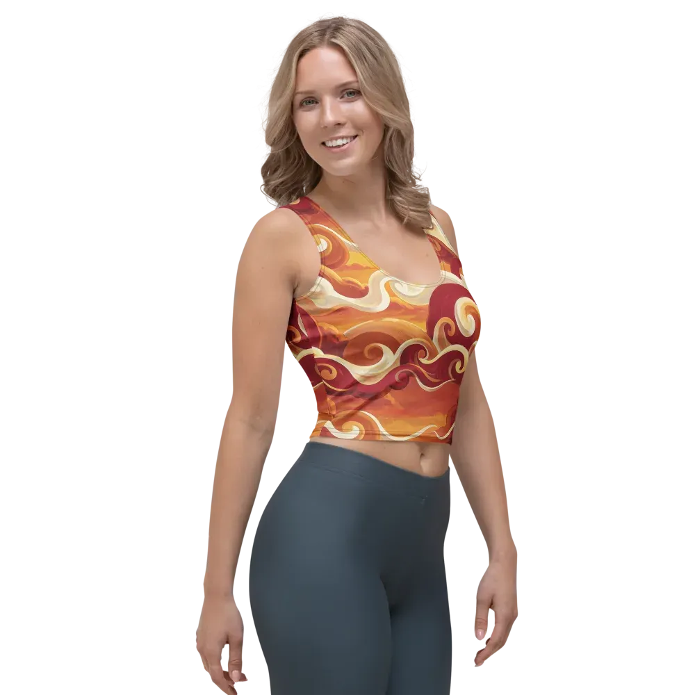 Sunset Undertow on Crop Top — Right Front