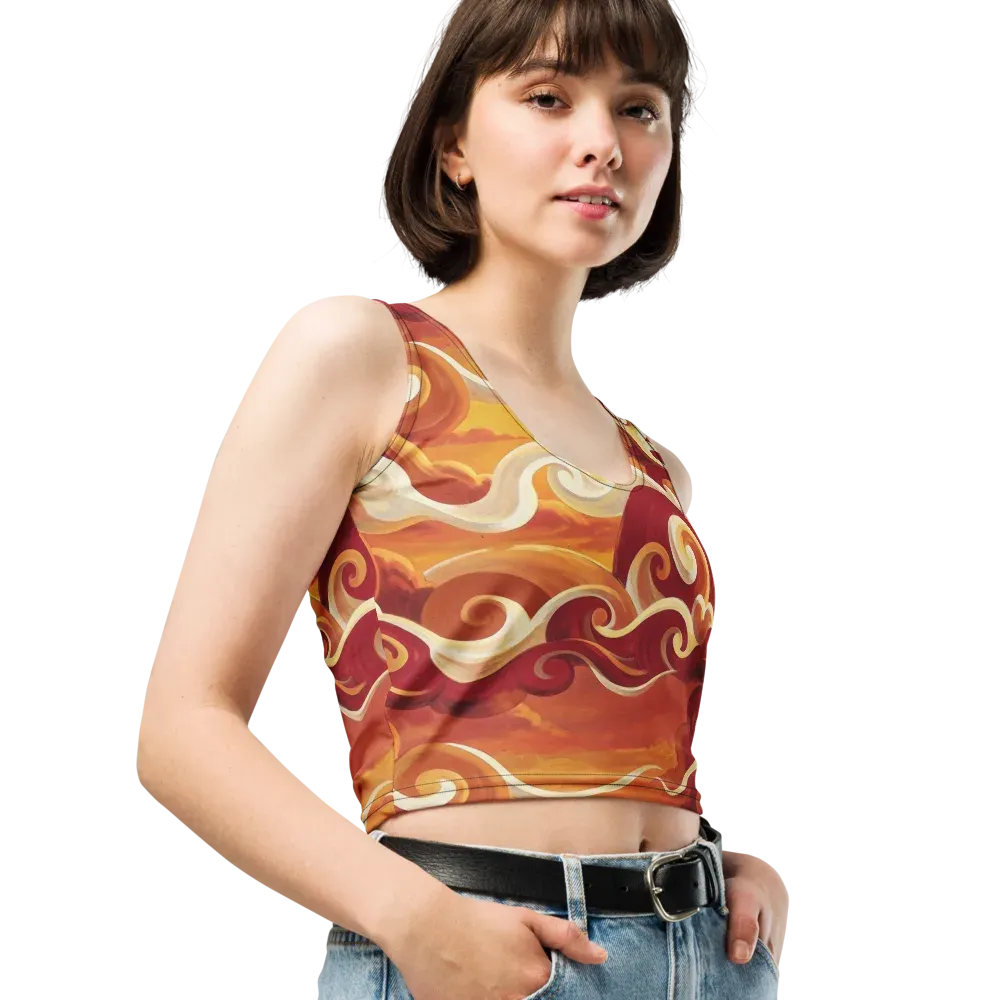 Sunset Undertow on Crop Top — Right Front