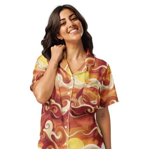 Sunset Undertow on a Women's Short Sleeve Pajama Top