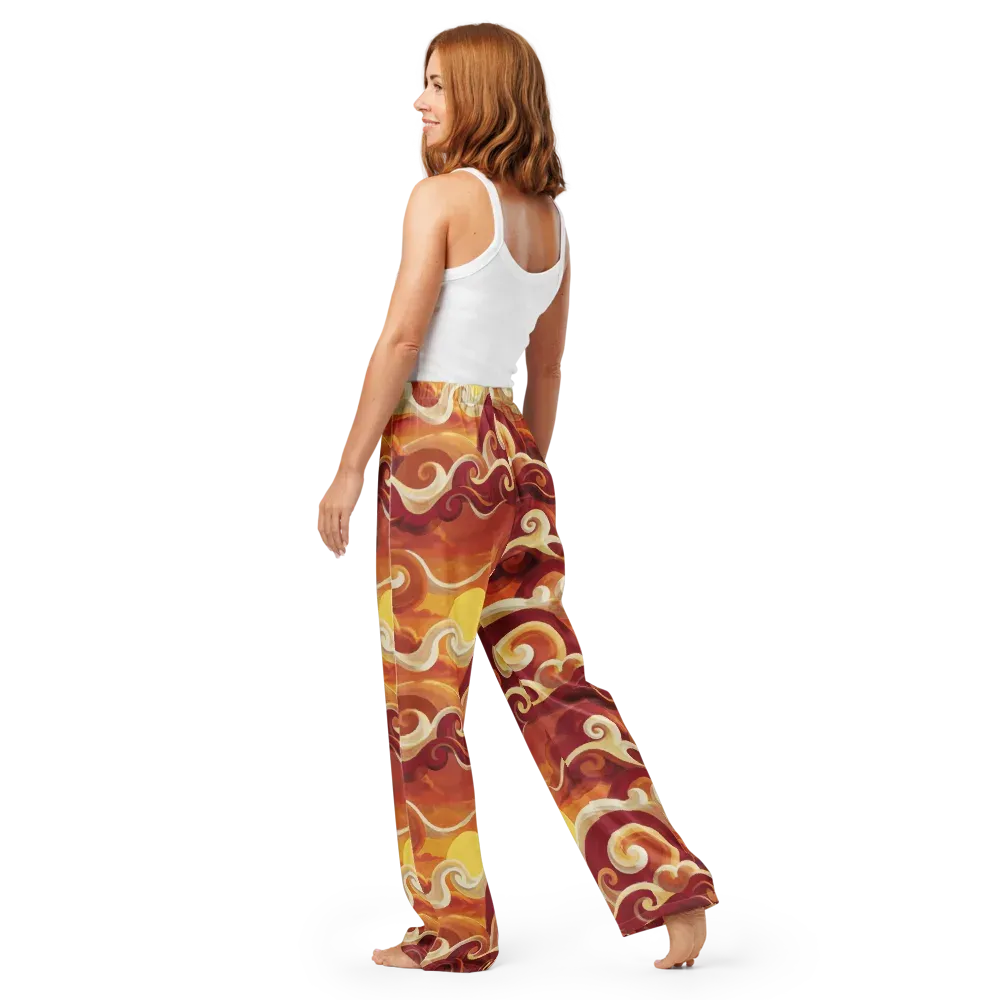 Sunset Undertow on Women's Pajama Pants — Back