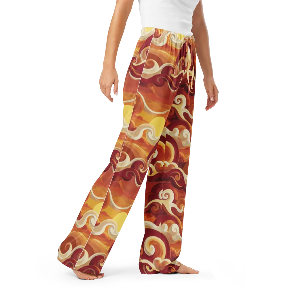 Sunset Undertow on Women's Pajama Pants — Right Front