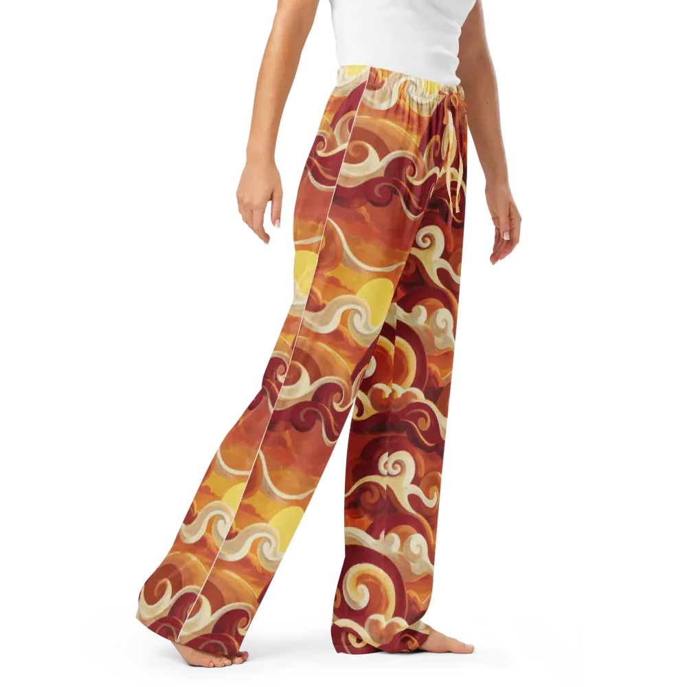 Sunset Undertow on Women's Pajama Pants — Right Front