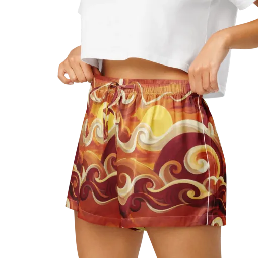 Sunset Undertow on a Women's Pajama Shorts
