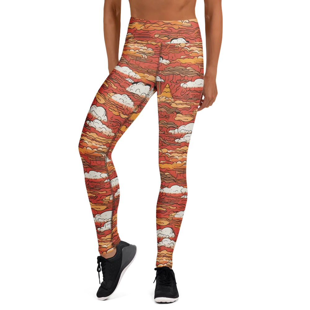Ember Cloudscape on Yoga Leggings — Front