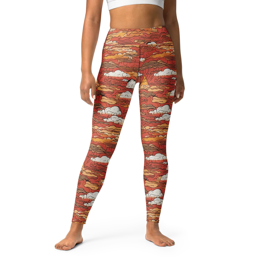 Ember Cloudscape on Yoga Leggings — Front