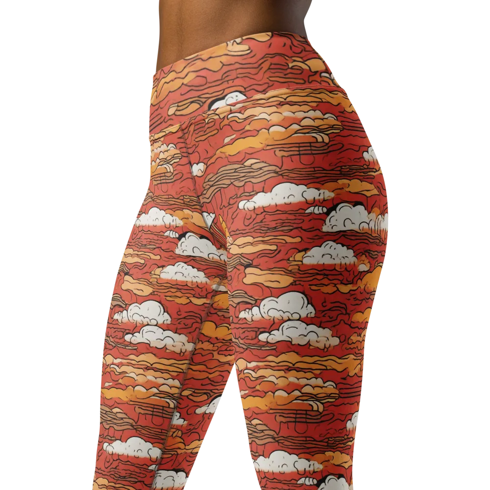 Ember Cloudscape on Yoga Leggings — Left Front