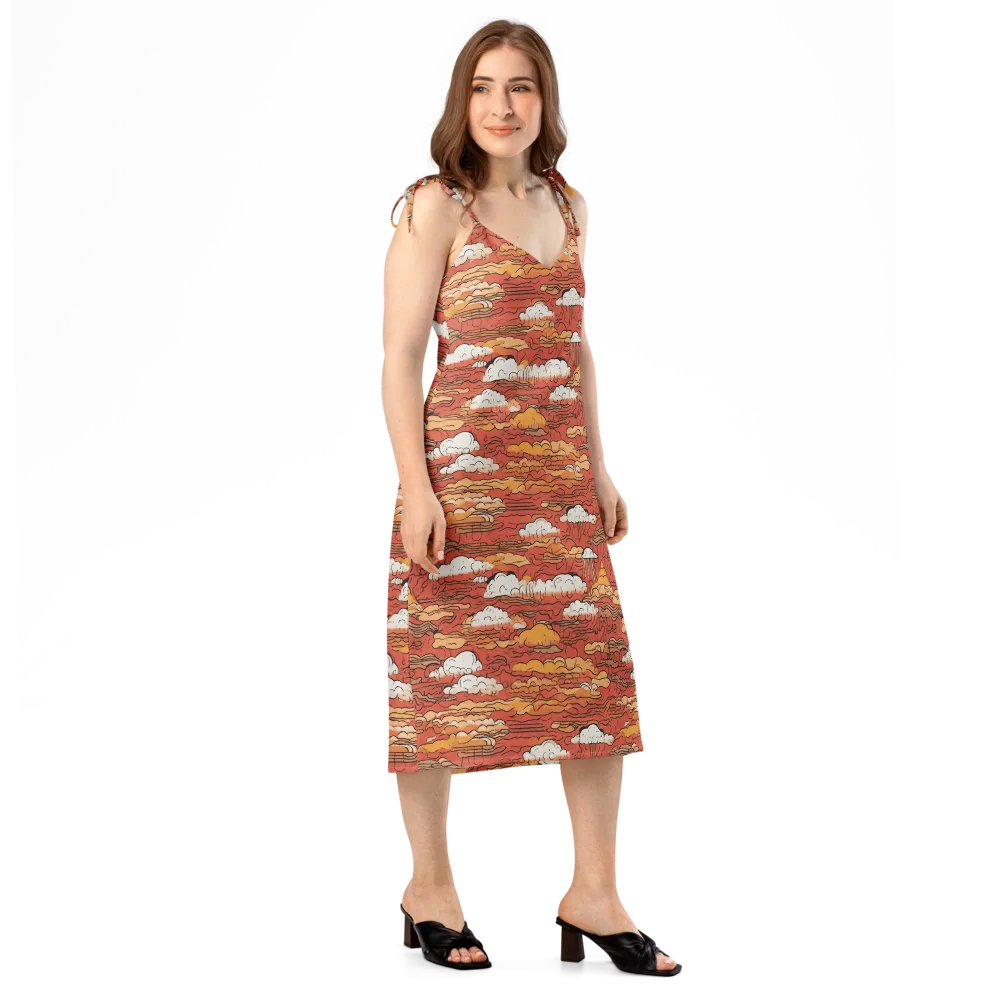 Ember Cloudscape on Slip Dress — Right Front