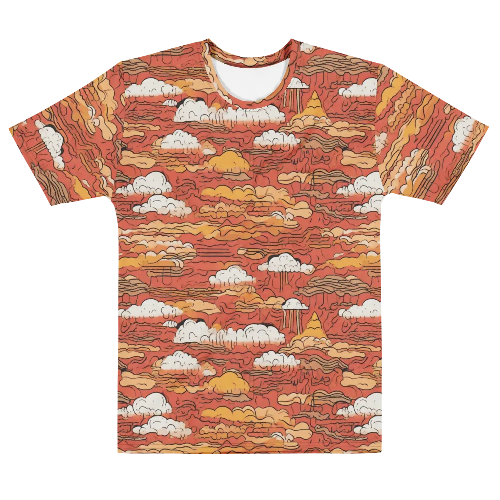 Ember Cloudscape on Men's Cotton Crew Neck T-Shirt — Front