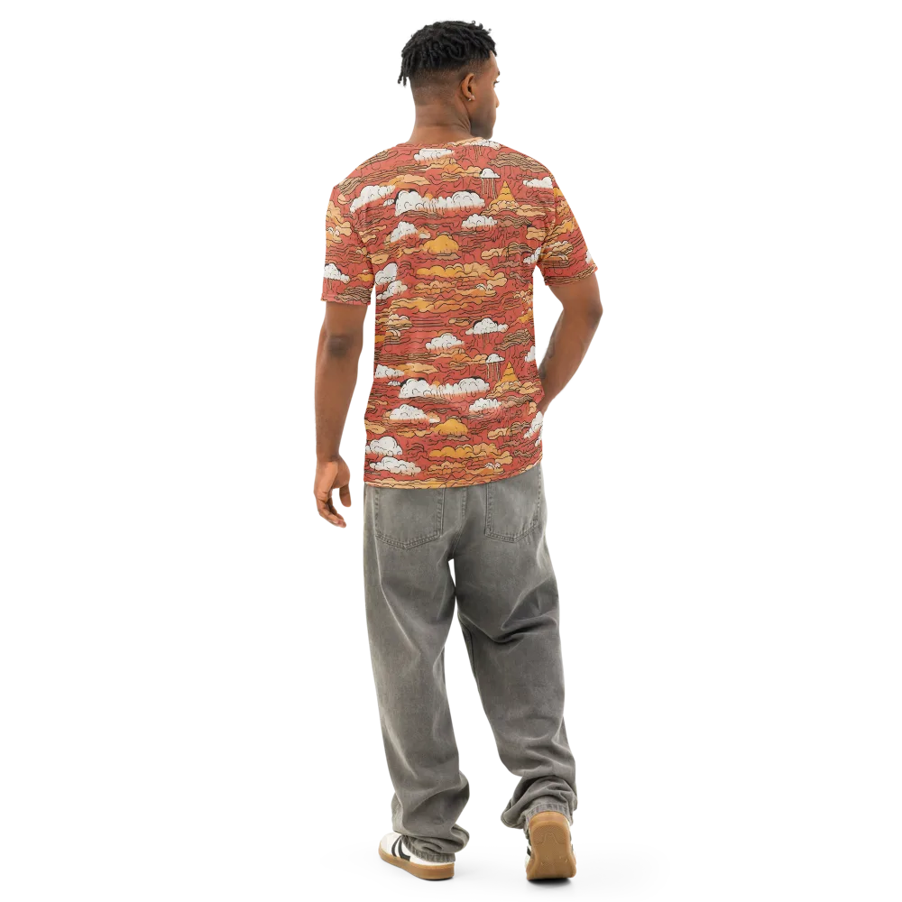 Ember Cloudscape on Men's Cotton Crew Neck T-Shirt — Back