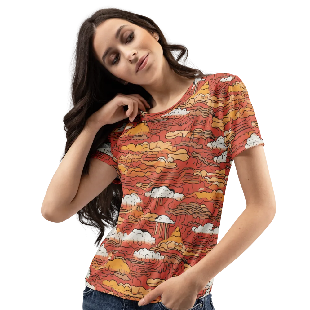 Ember Cloudscape on Women's Crew Neck T-Shirt — Left Front