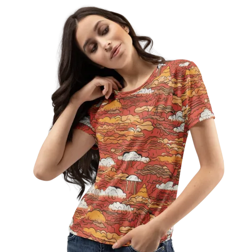 Ember Cloudscape on a Women's Crew Neck T-Shirt