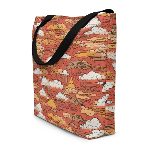 Ember Cloudscape on a Large Tote Bag W/ Pocket
