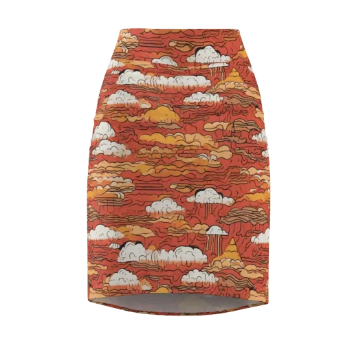 Ember Cloudscape on a Pencil Skirt