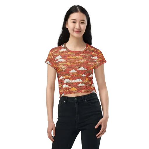 Ember Cloudscape on a Crop Tee