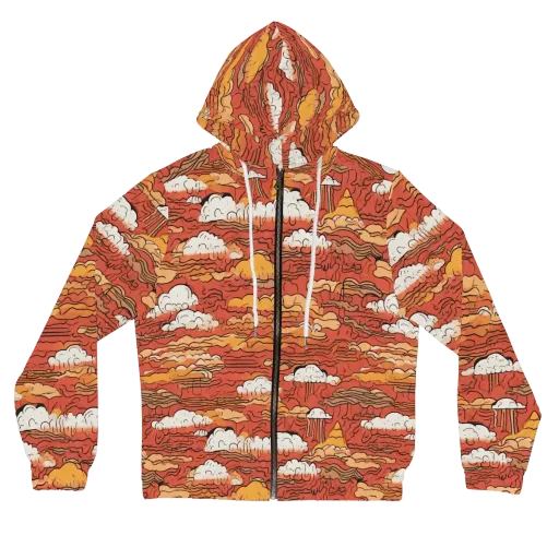 Ember Cloudscape on a Women's Full-Zip Hoodie
