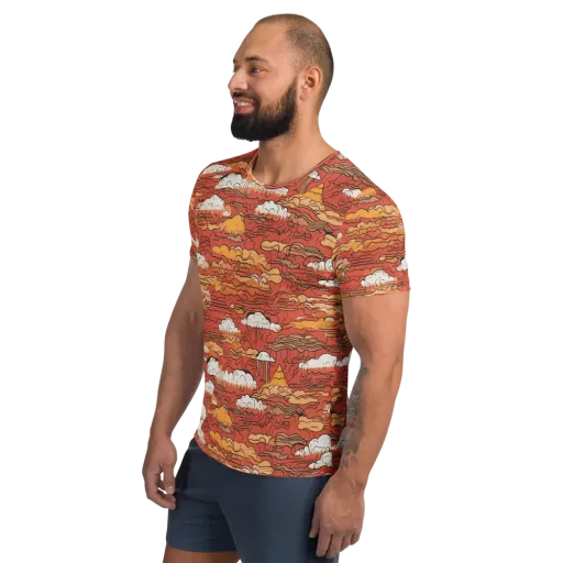 Ember Cloudscape on a Men's Athletic T-Shirt