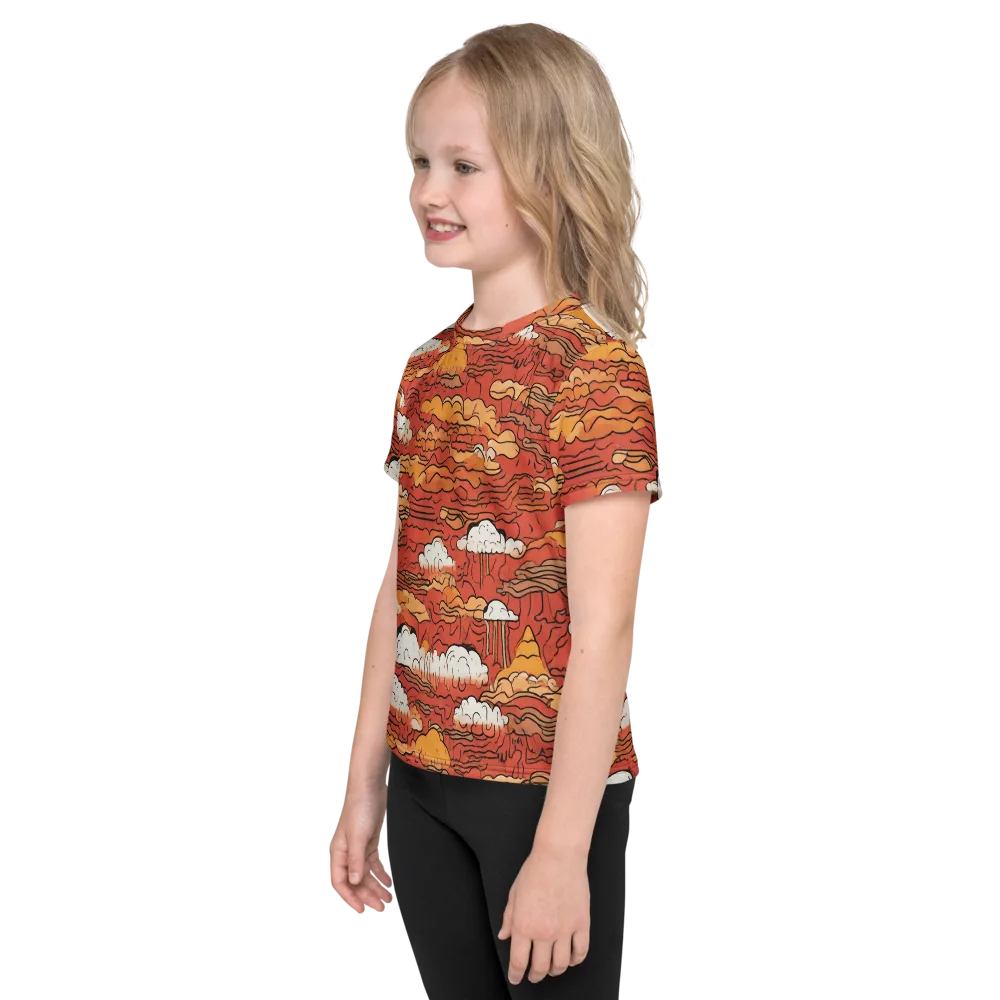 Ember Cloudscape on Kids Crew Neck T-Shirt — Left