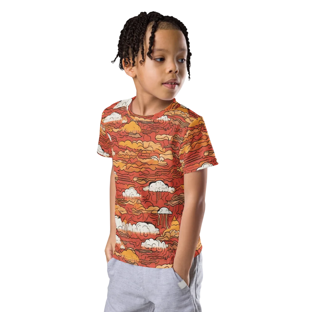 Ember Cloudscape on Kids Crew Neck T-Shirt — Left Front