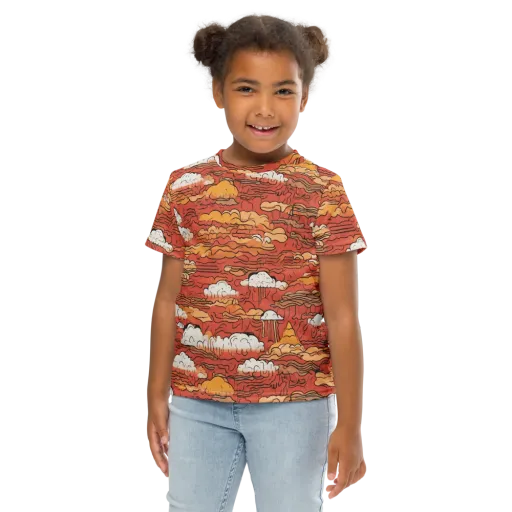 Ember Cloudscape on a Kids Crew Neck T-Shirt