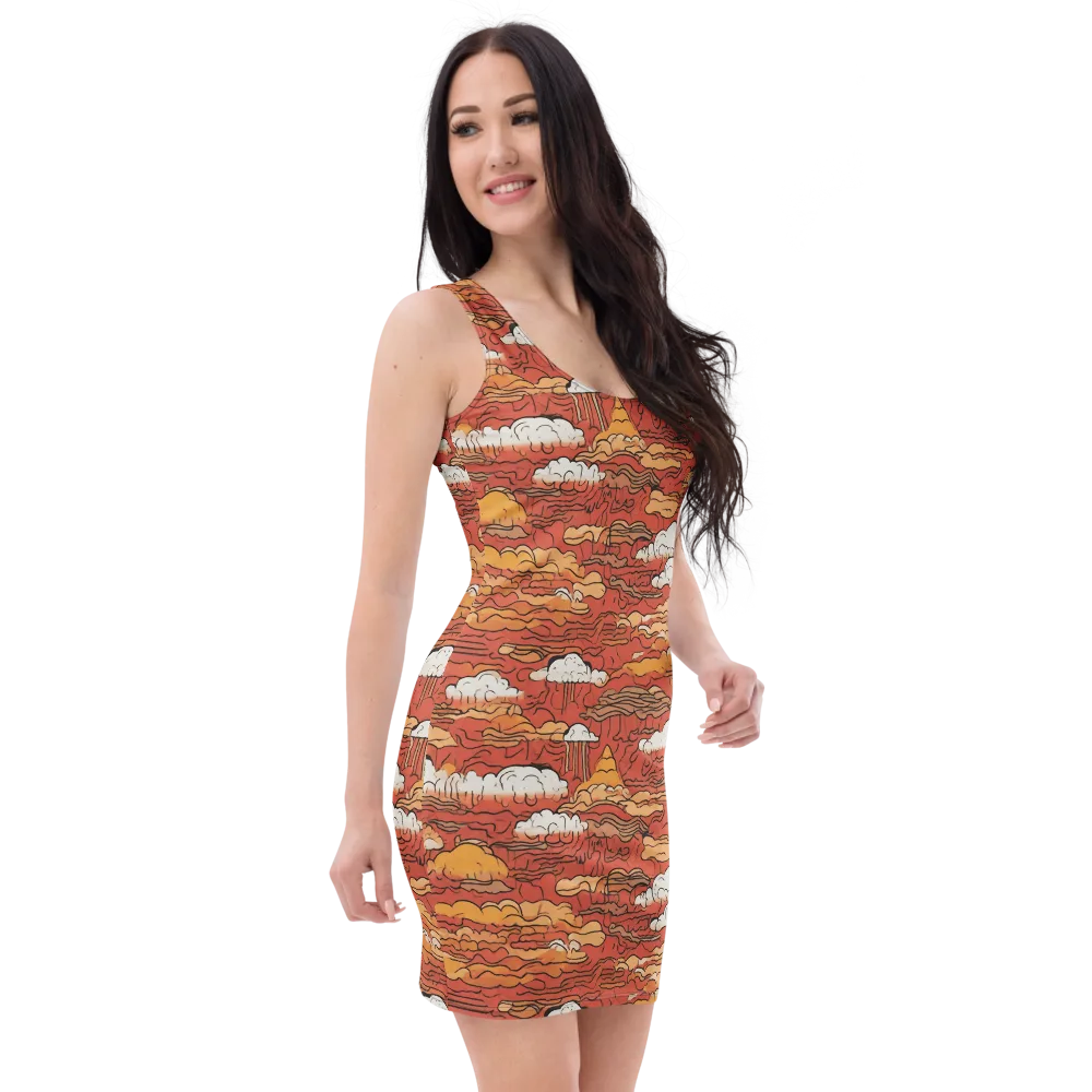 Ember Cloudscape on Bodycon Dress — Right Front