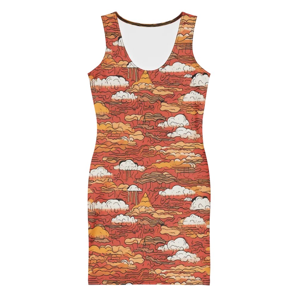 Ember Cloudscape on Bodycon Dress — Front