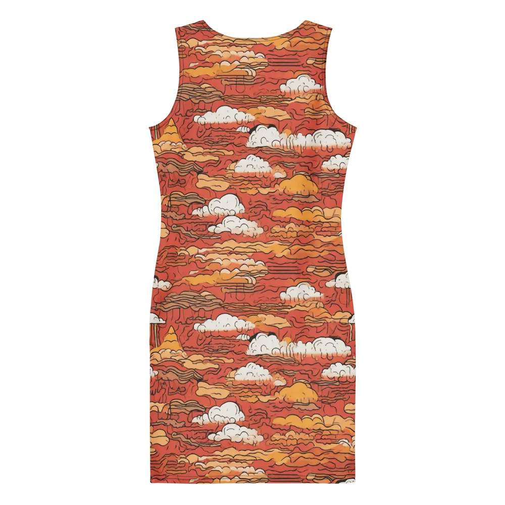 Ember Cloudscape on Bodycon Dress — Back