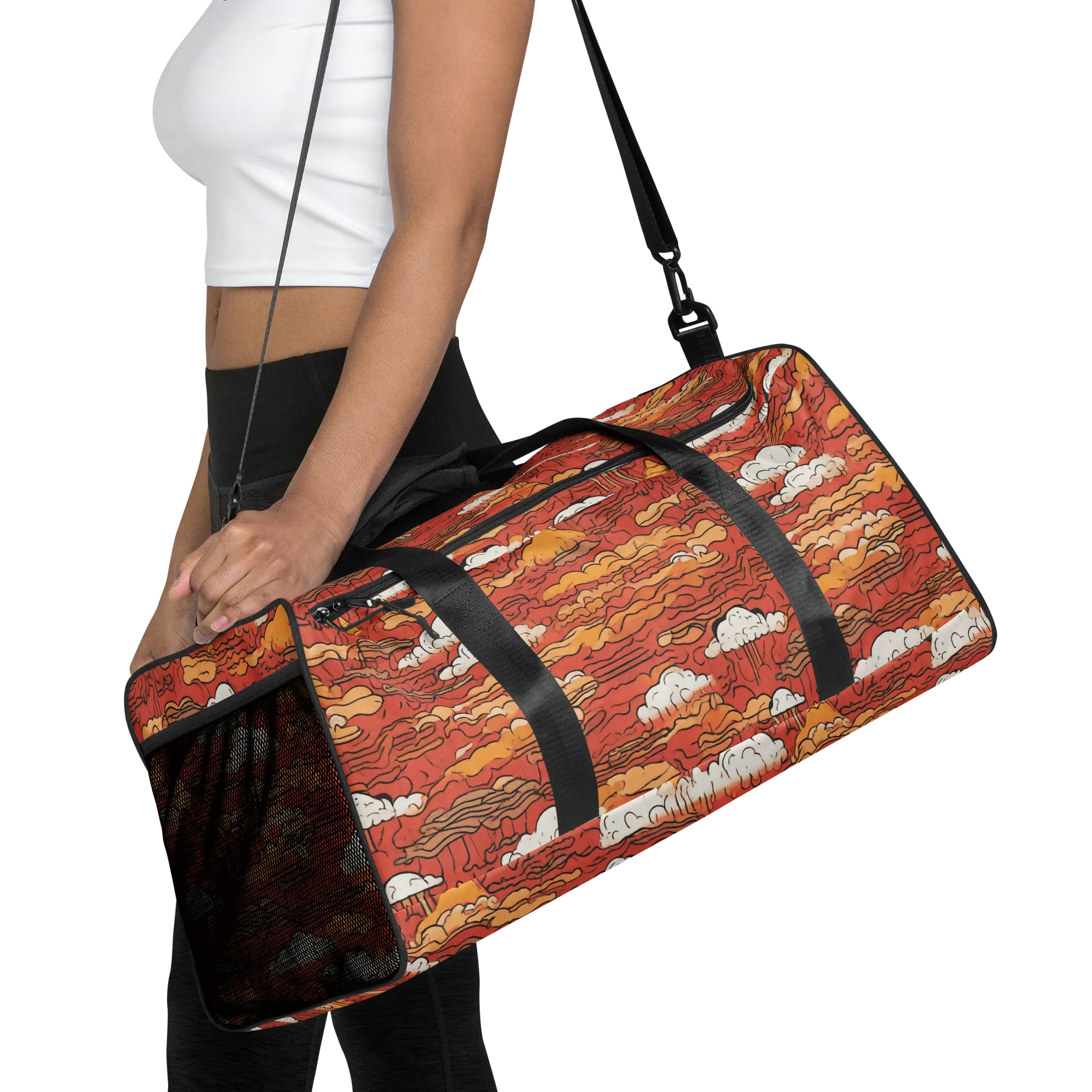 Ember Cloudscape on Duffle Bag — Front