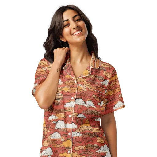 Ember Cloudscape on a Women's Short Sleeve Pajama Top
