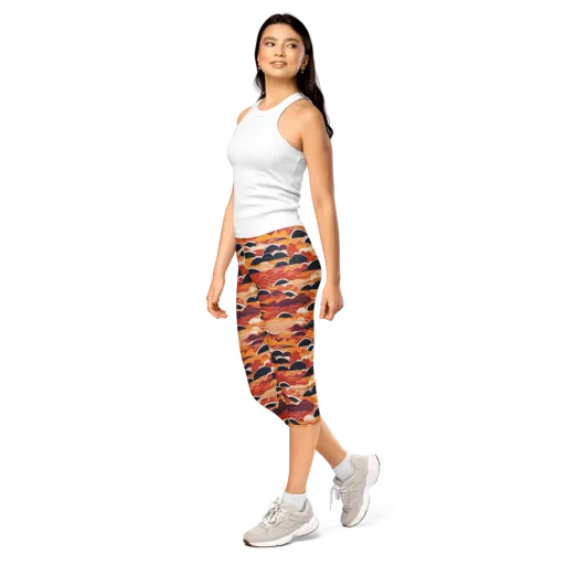 Sunset Wave Sonata on a Capri Leggings
