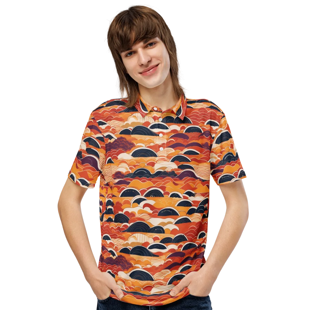 Sunset Wave Sonata on Men's Slim Fit Polo Shirt — Front