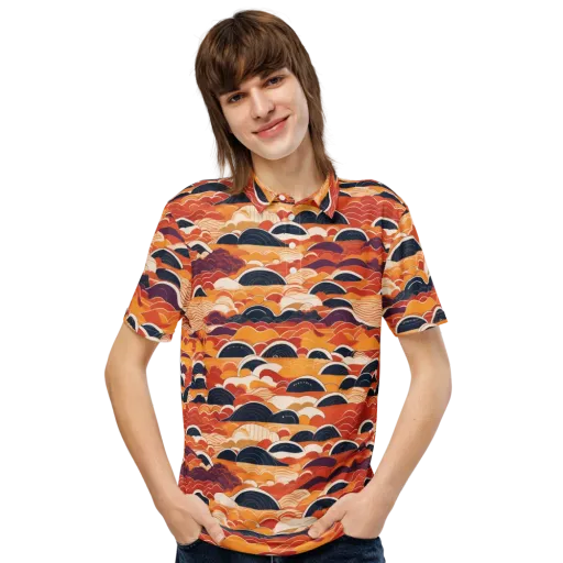 Sunset Wave Sonata on a Men's Slim Fit Polo Shirt
