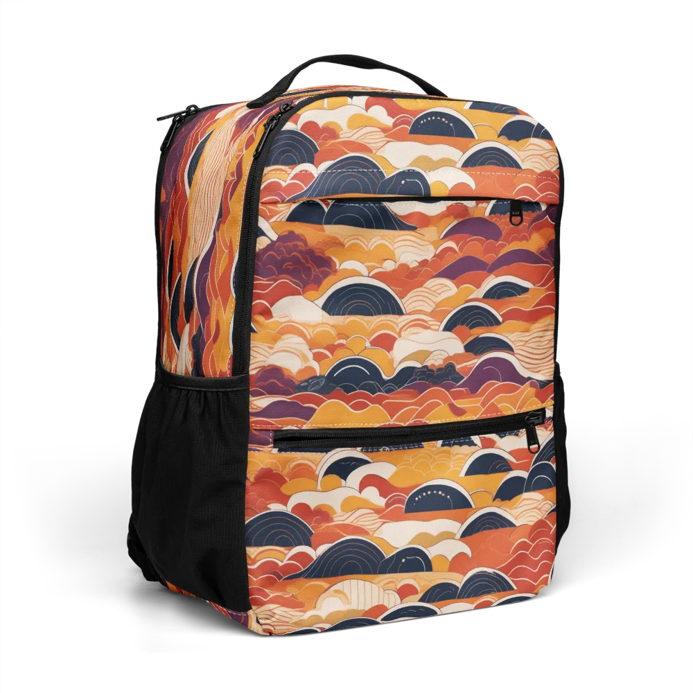 Sunset Wave Sonata on Utility Backpack — Right Front