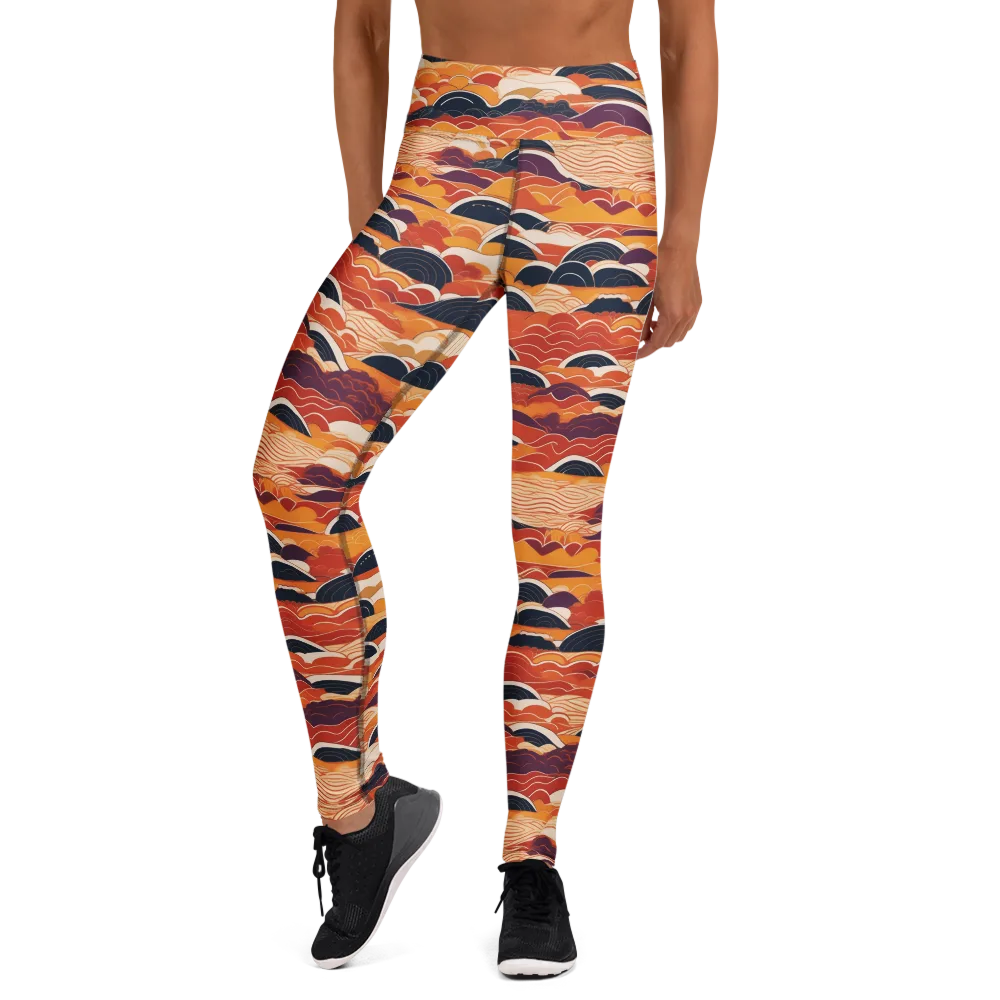 Sunset Wave Sonata on Yoga Leggings — Front