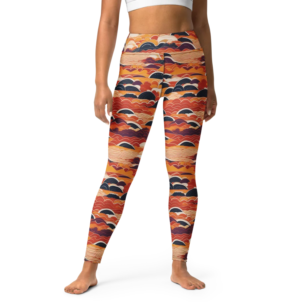 Sunset Wave Sonata on Yoga Leggings — Front