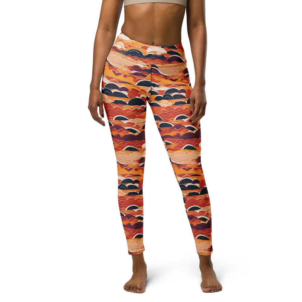 Sunset Wave Sonata on Yoga Leggings — Front