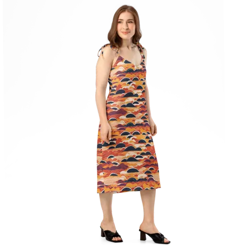 Sunset Wave Sonata on a Slip Dress