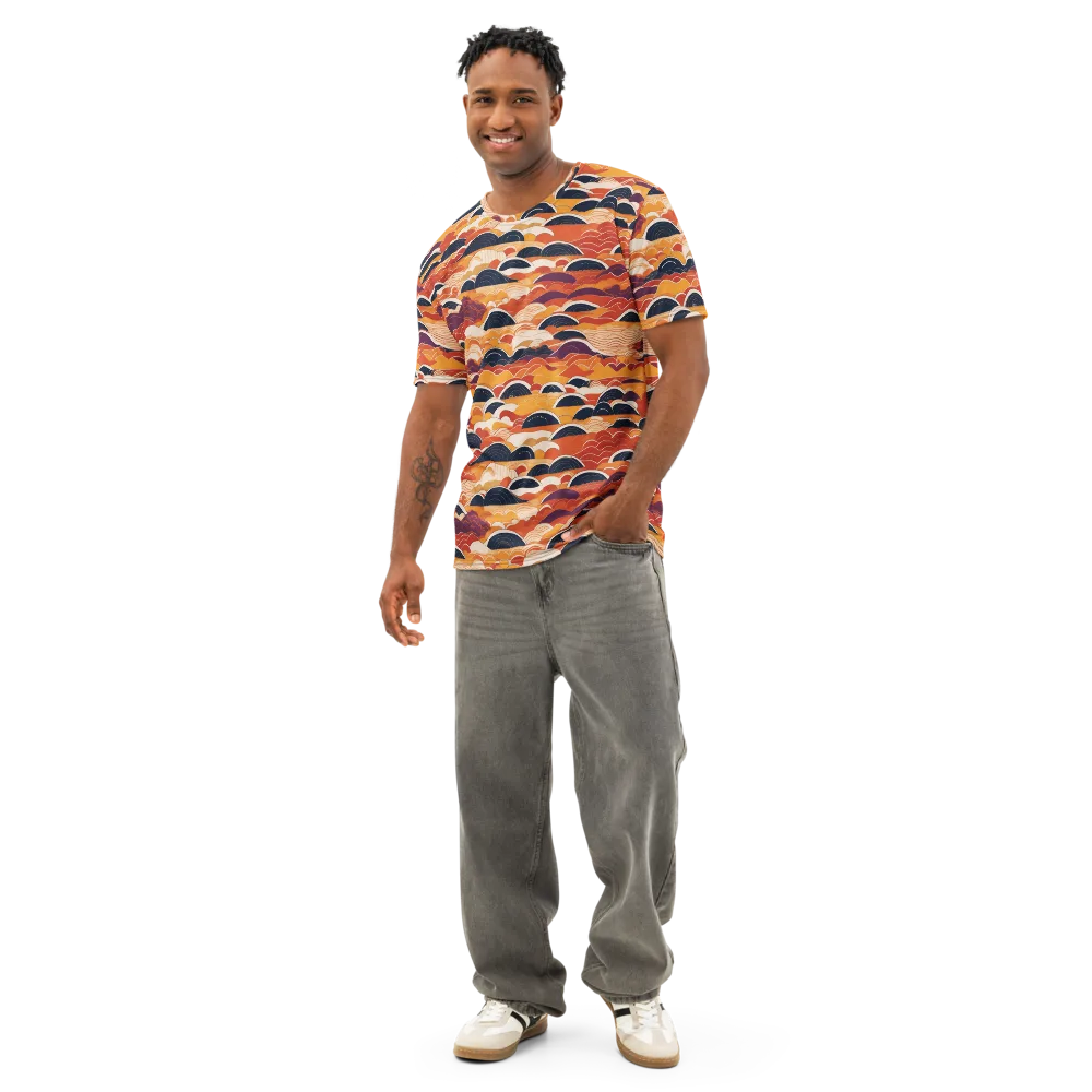 Sunset Wave Sonata on Men's Cotton Crew Neck T-Shirt — Front