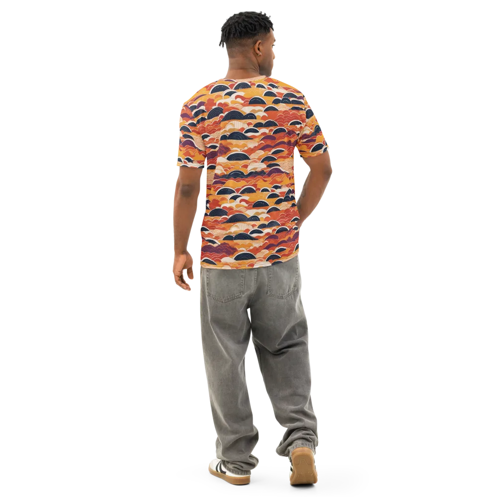Sunset Wave Sonata on Men's Cotton Crew Neck T-Shirt — Back