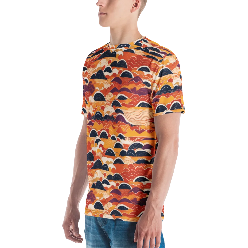 Sunset Wave Sonata on Men's Crew Neck T-Shirt — Left