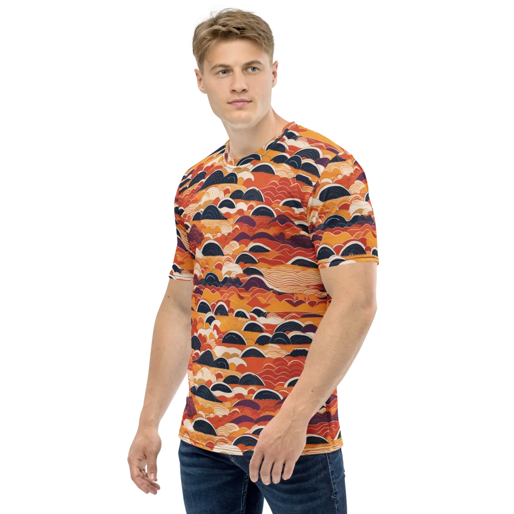 Sunset Wave Sonata on Men's Crew Neck T-Shirt — Left