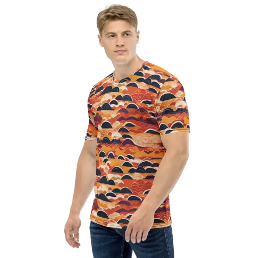 Sunset Wave Sonata on a Men's Crew Neck T-Shirt