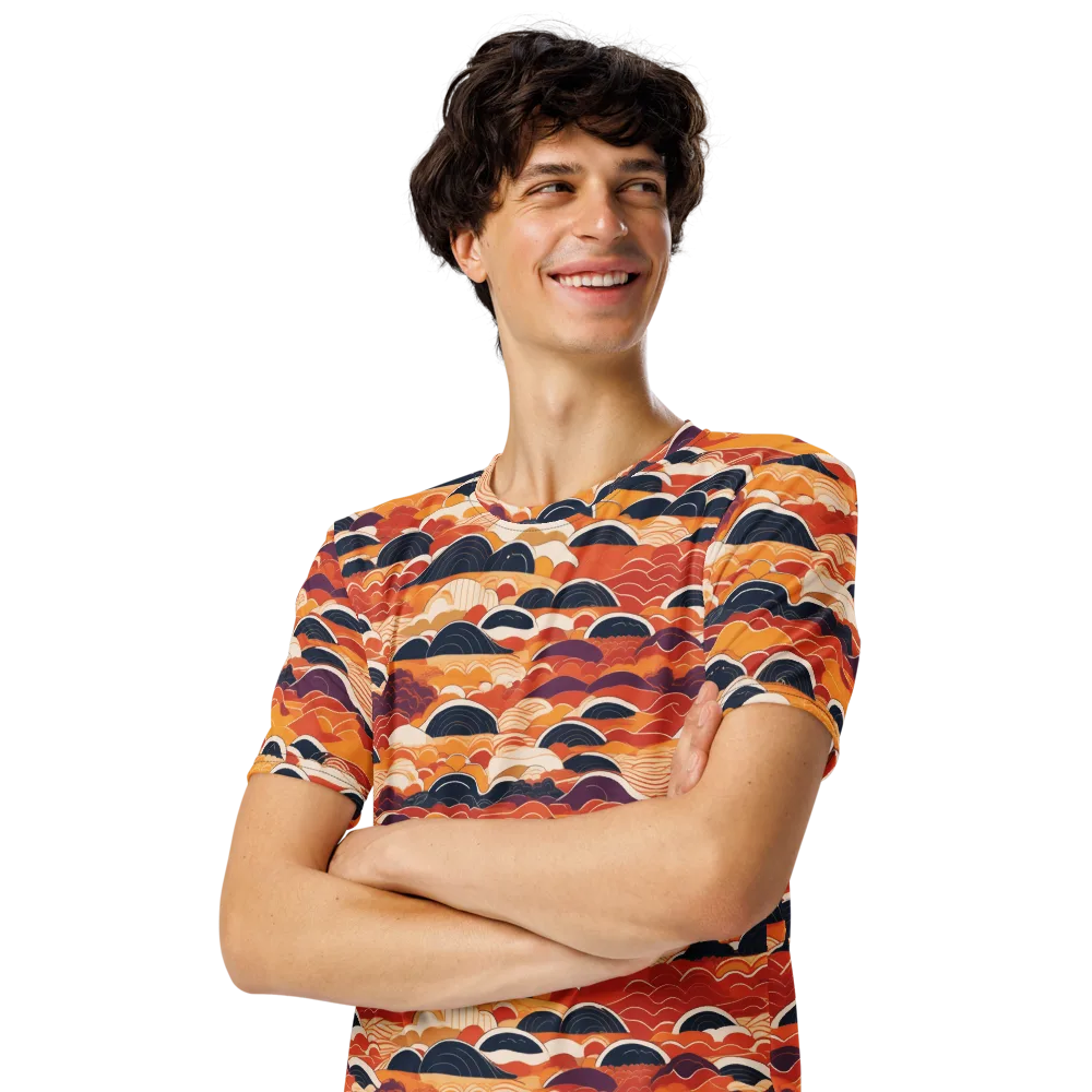 Sunset Wave Sonata on Men's Crew Neck T-Shirt — Left Front