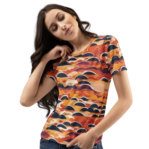 Sunset Wave Sonata on a Women's Crew Neck T-Shirt