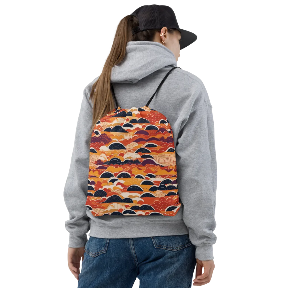 Sunset Wave Sonata on Drawstring Bag — Front