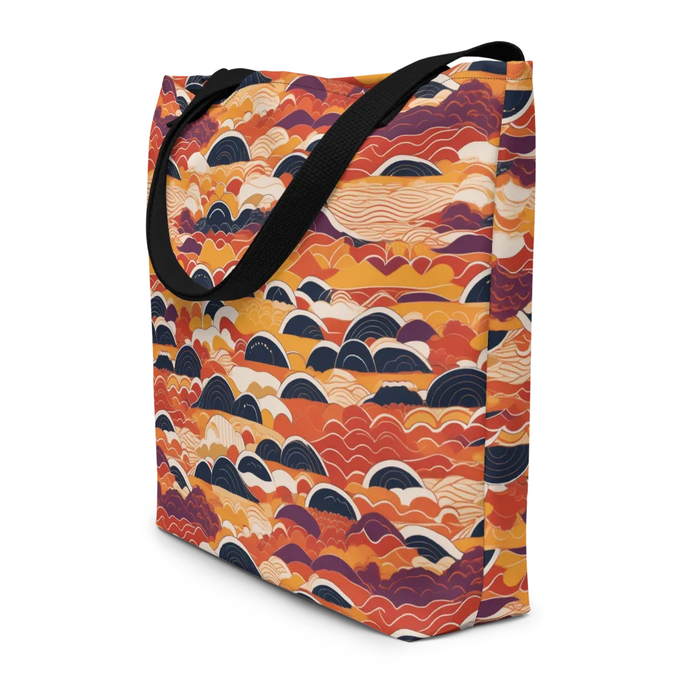 Sunset Wave Sonata on Large Tote Bag W/ Pocket — Front