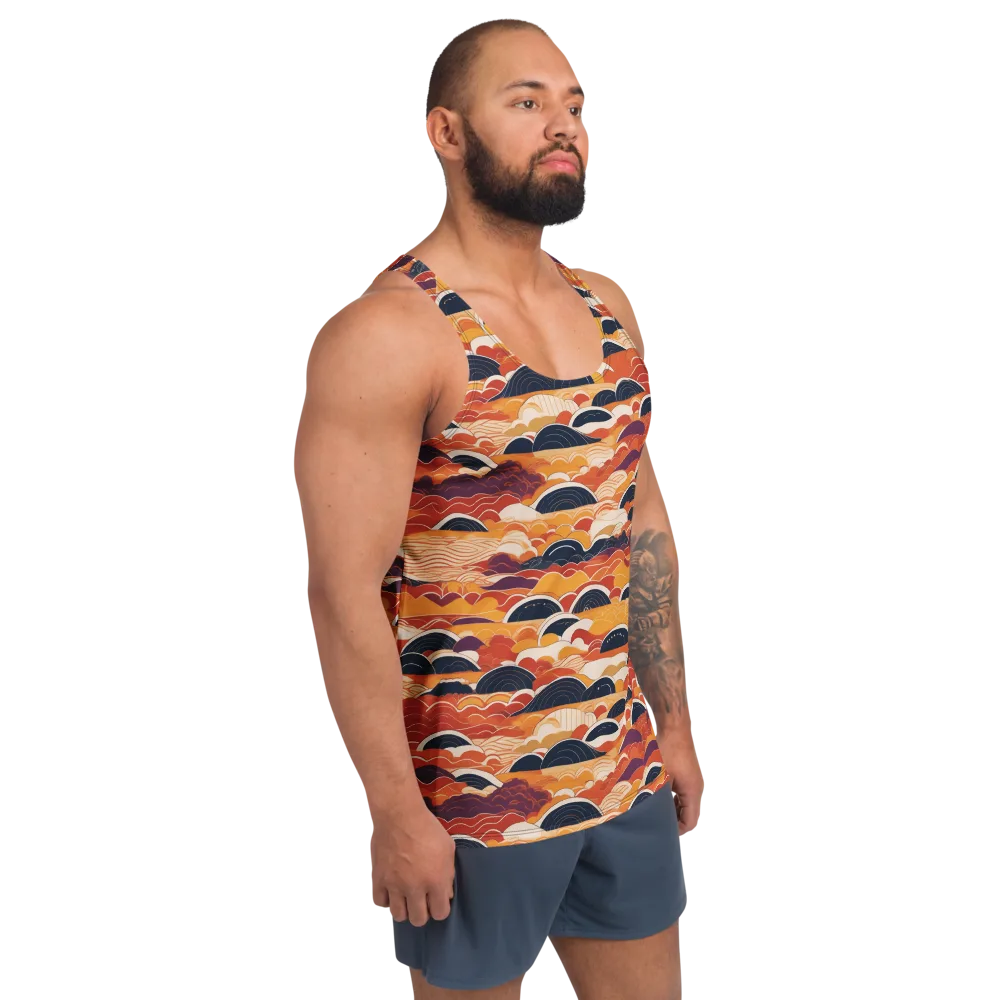 Sunset Wave Sonata on Men's Tank Top — Right Front