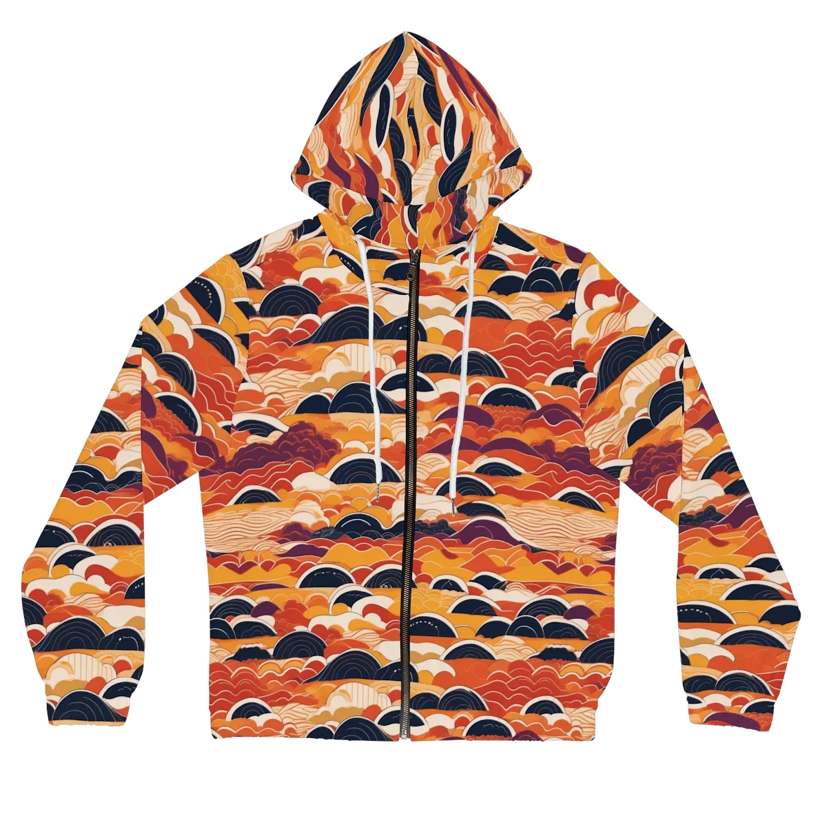 Sunset Wave Sonata on Women's Full-Zip Hoodie — Front