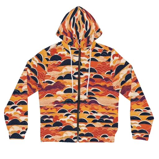 Sunset Wave Sonata on a Women's Full-Zip Hoodie