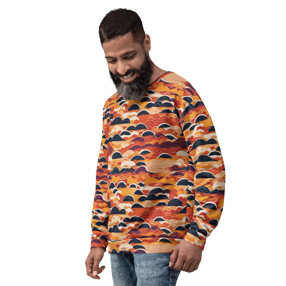 Sunset Wave Sonata on Sweatshirt — Left Front