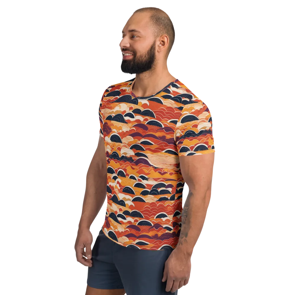 Sunset Wave Sonata on Men's Athletic T-Shirt — Left